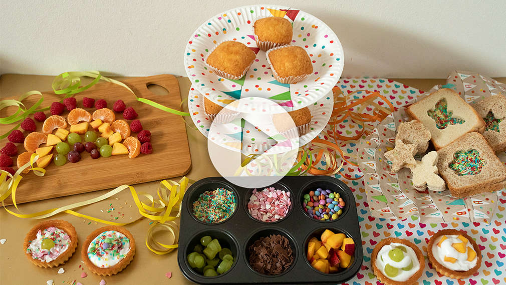 Buffet auf einem Kindergeburtstag