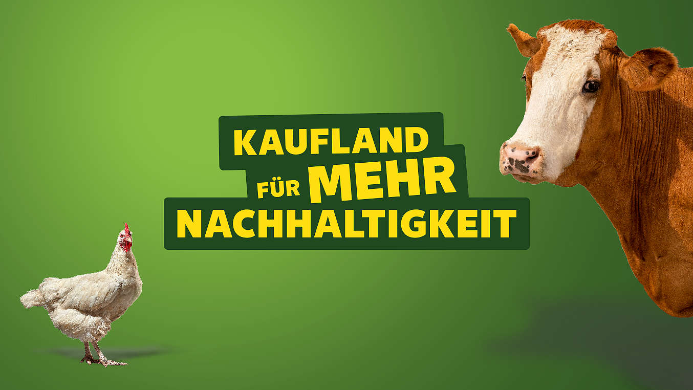 Schriftzug: Kaufland für mehr Nachhaltigkeit