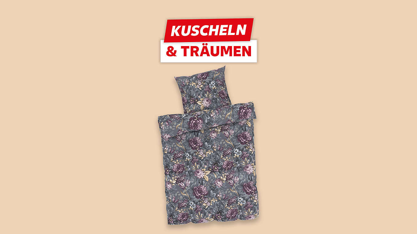 Schriftzug: Kuscheln und träumen