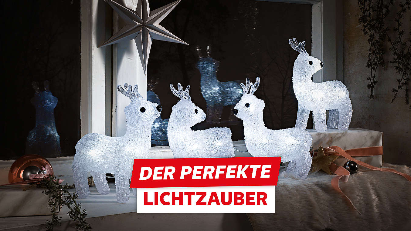 Schriftzug: Der perfekte Lichtzauber; Abbildung: LIV&BO® Deko-Figur