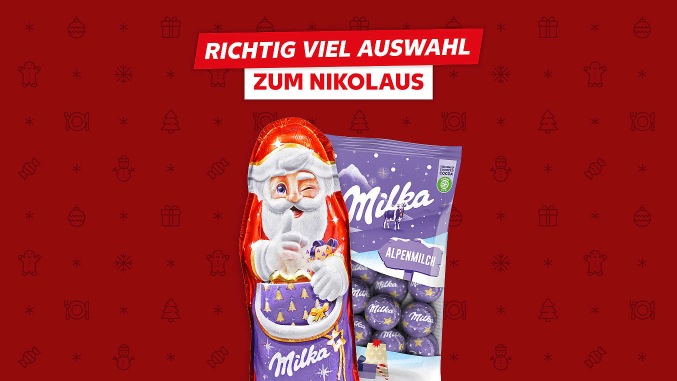 Schriftzug: Richtig viel Auswahl zum Nikolaus