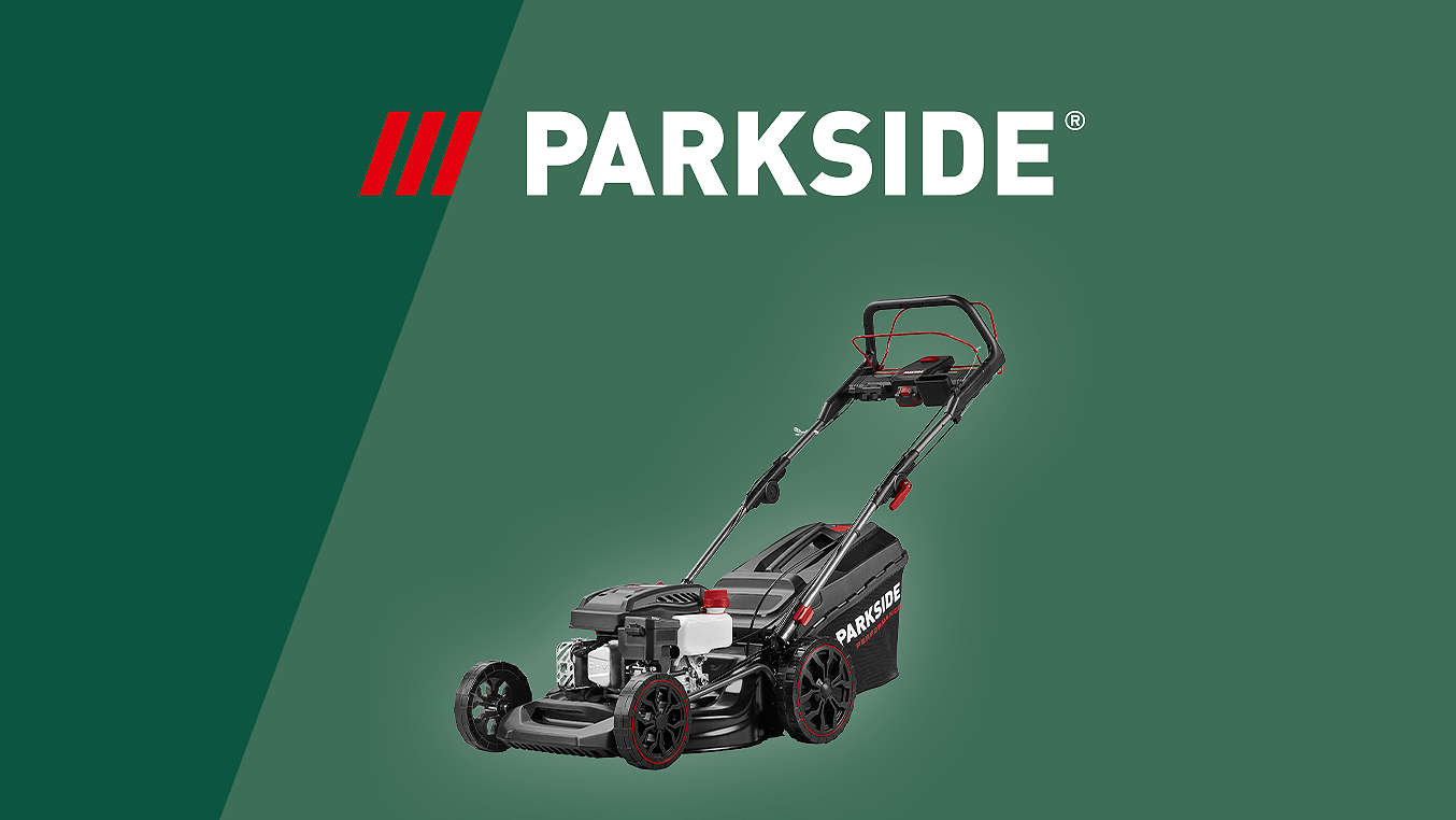 Logo: PARKSIDE; PARKSIDE PERFORMANCE® Benzin- Rasenmäher 20 V »PPBRM 46«