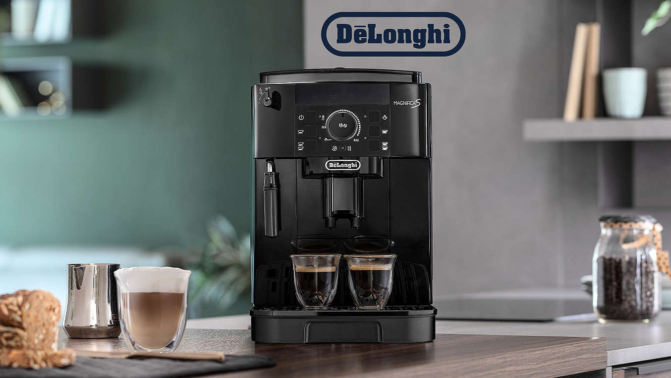 Logo: DELONGHI; Abbildung: Kaffeevollautomat Magnifica S »ECAM12.121.B«