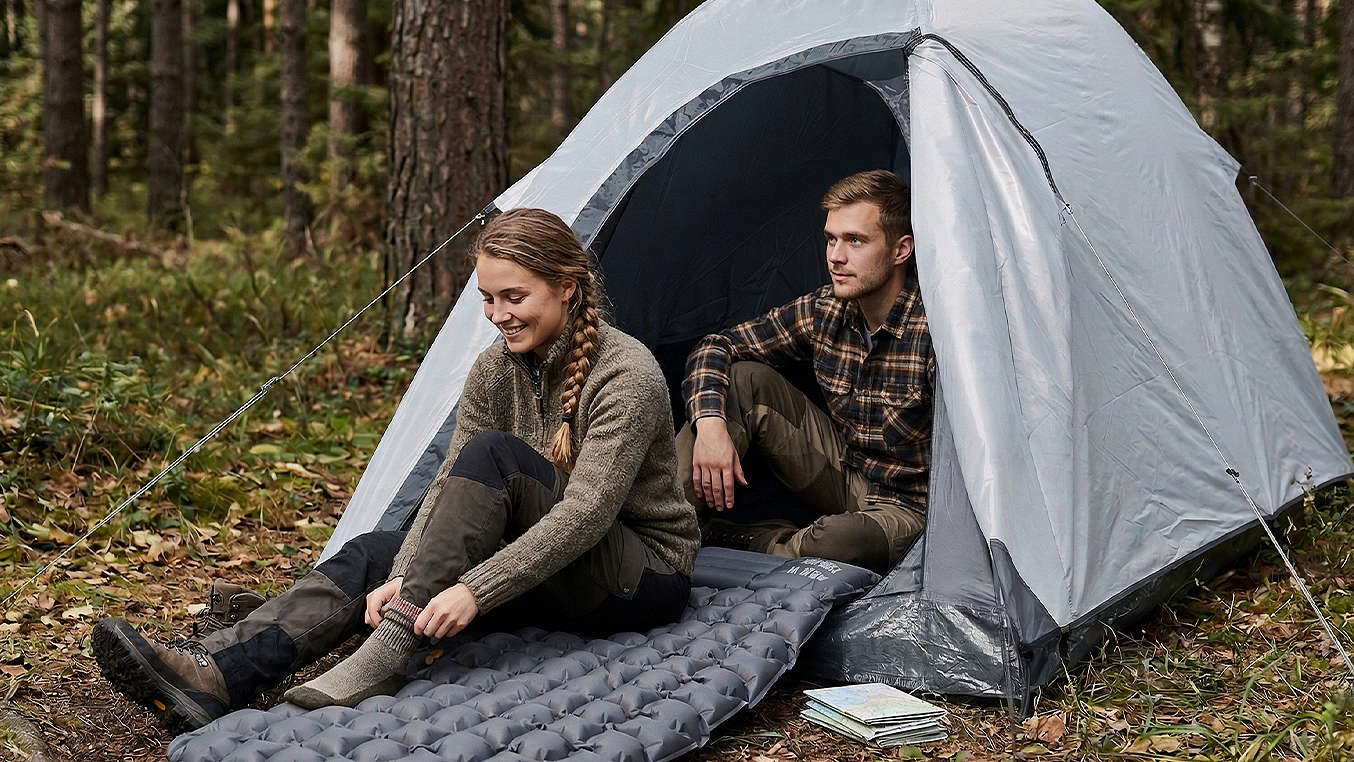 Personen beim Campen