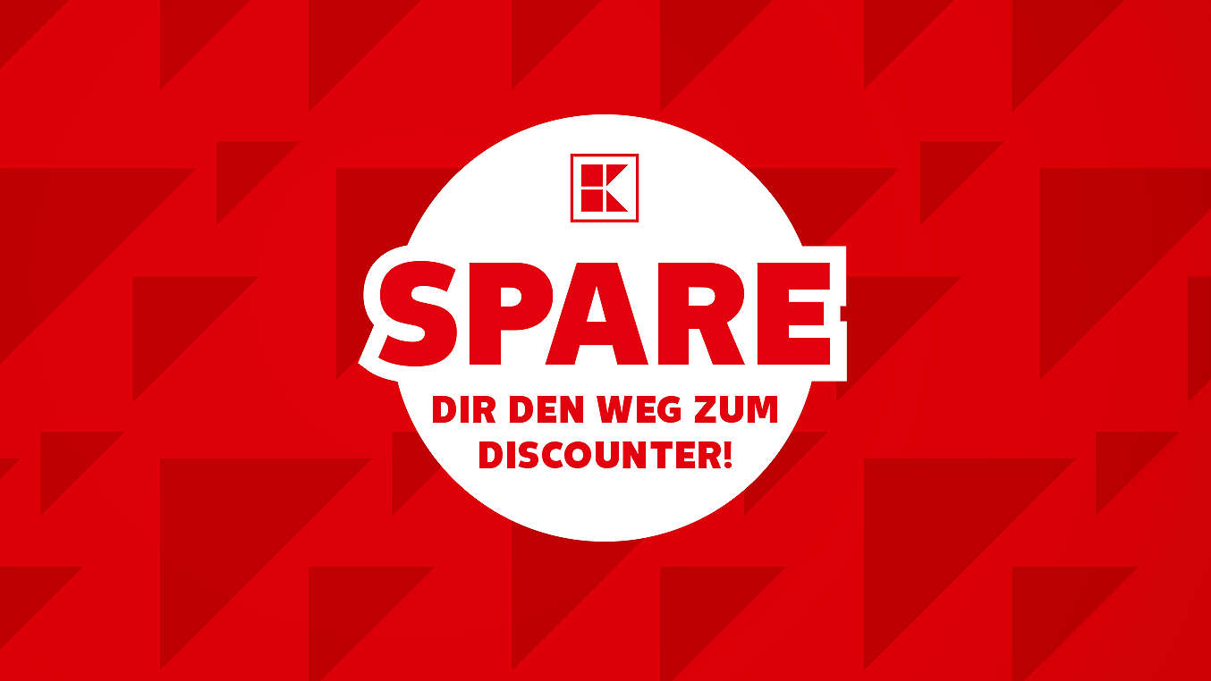 Schriftzug: Spare dir den Weg zum Discounter