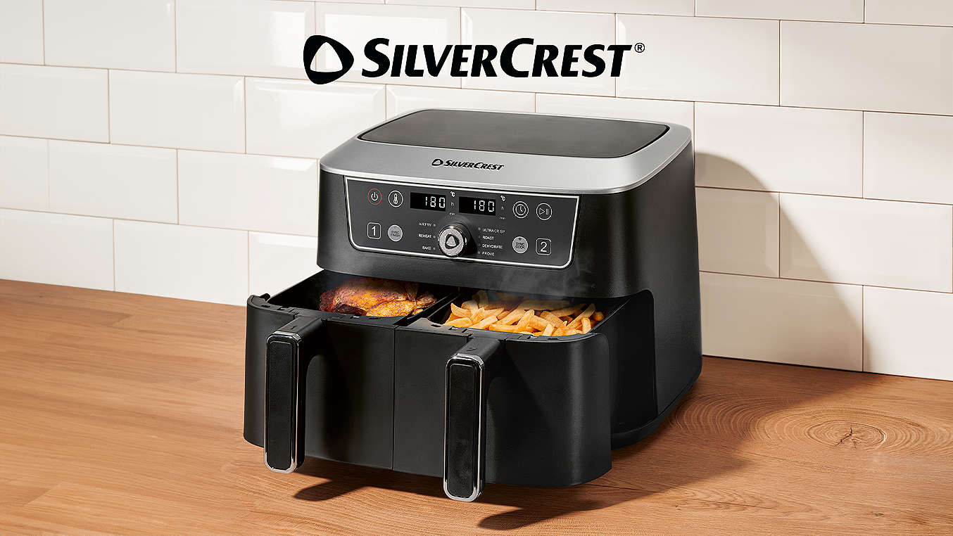 SILVERCREST Doppelzonen-Heißluftfritteuse »SHFDD 2600 C2«