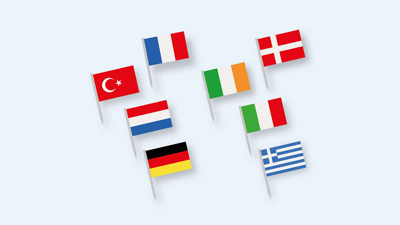 Verschiedene europäische Flaggen