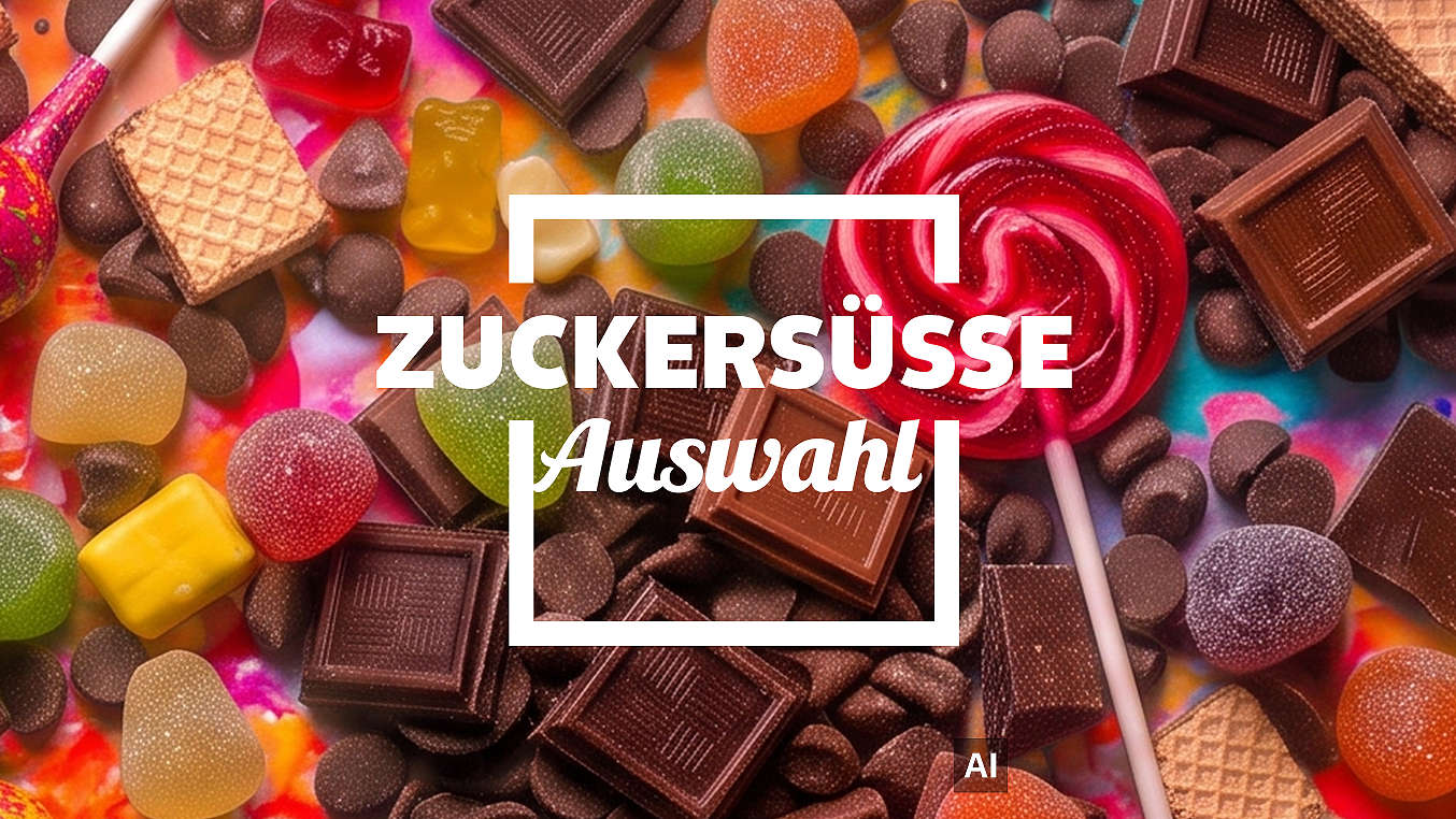 Schriftzug: Zuckersüße Auswahl