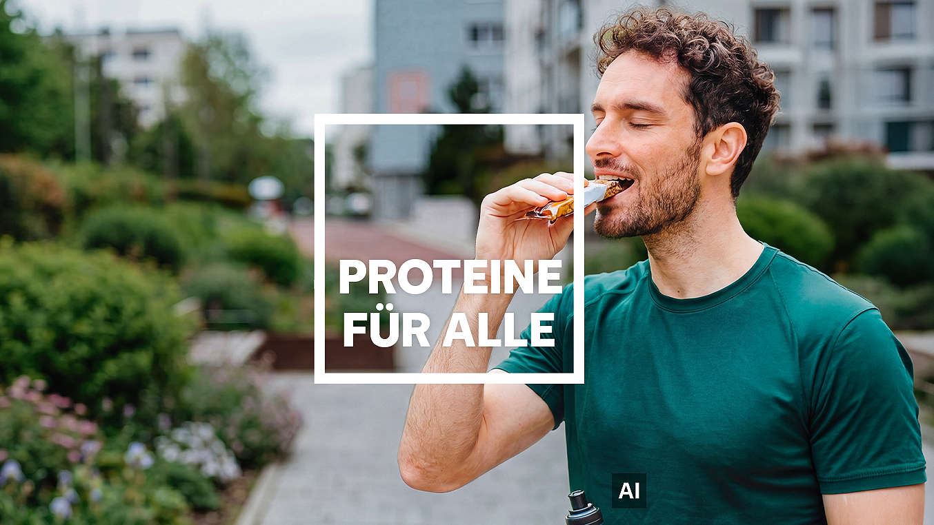 Schriftzug: Proteine für alle