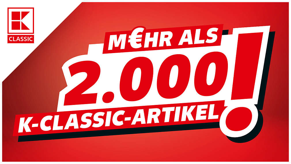Smartphone mit Kaufland-App und klassische Kaufland Card; Schriftzug: M€HR ALS 2.000 K-CLASSIC-ARTIKEL!