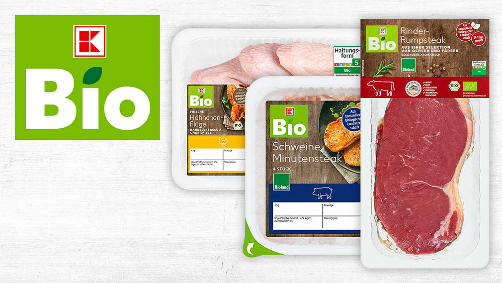 Produktabbildungen: versch. Artikel von K-BIO; Logo: K-BIO
