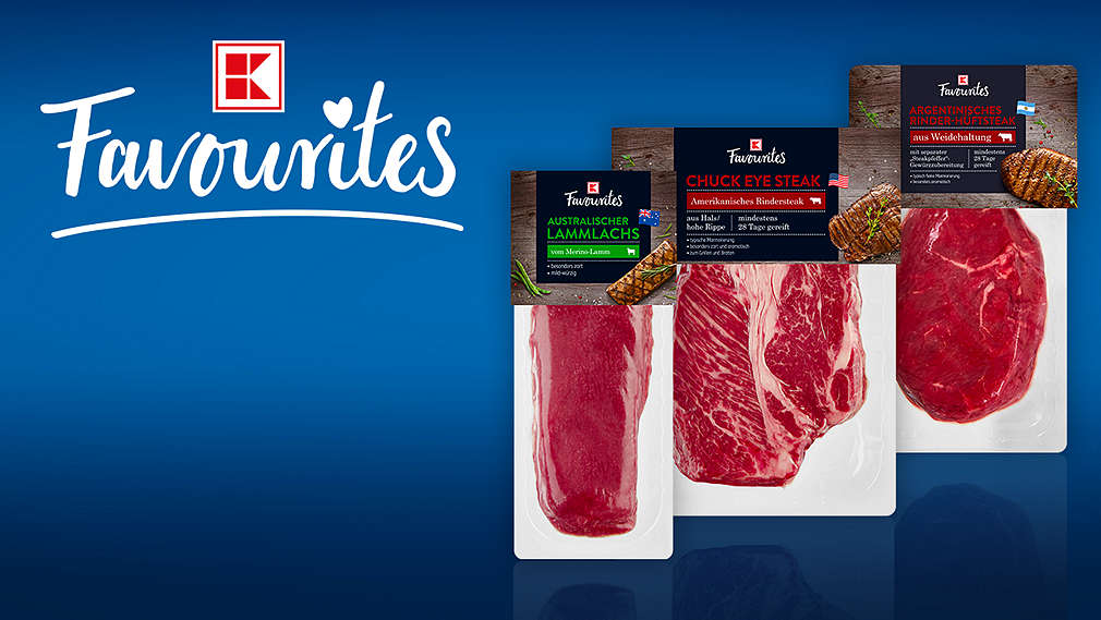versch. Artikel von K-Favourites; Logo: Favourites