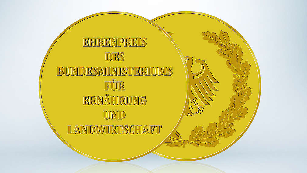Abbildung der goldenen Medaille - Bundesehrenpreis