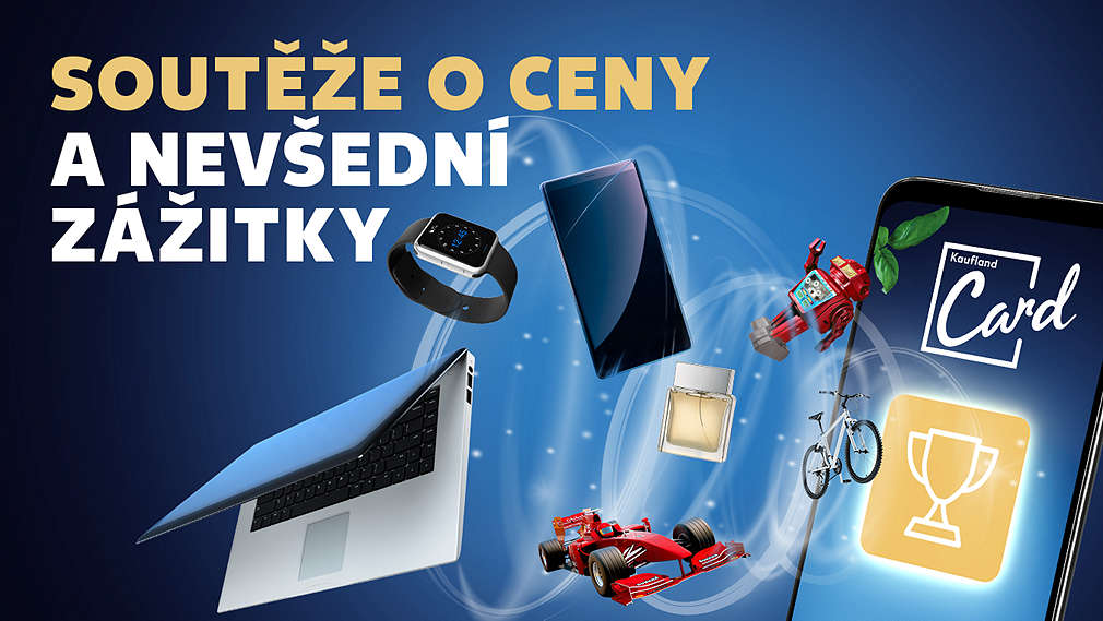 Kaufland Card soutěže, výhry, mobil, aplikace, hodinky, notebook, kolo