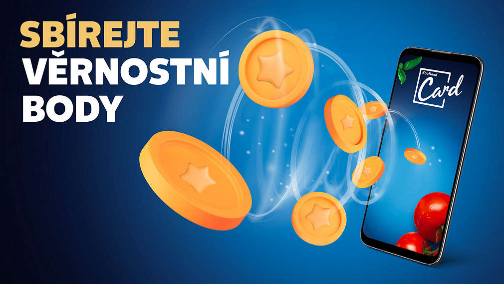 mobilní aplikace Kaufland Card a vír plný věrnostních bodů