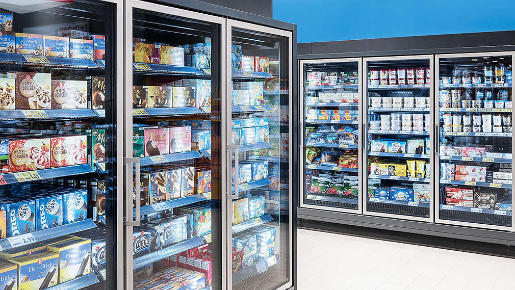 Chladiarenské dvere v predajni Kaufland