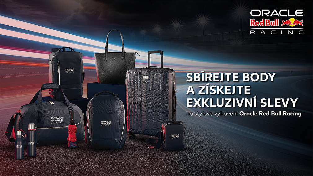 Produkty Red Bull a text Sbírejte body a získejte exkluzivní slevy