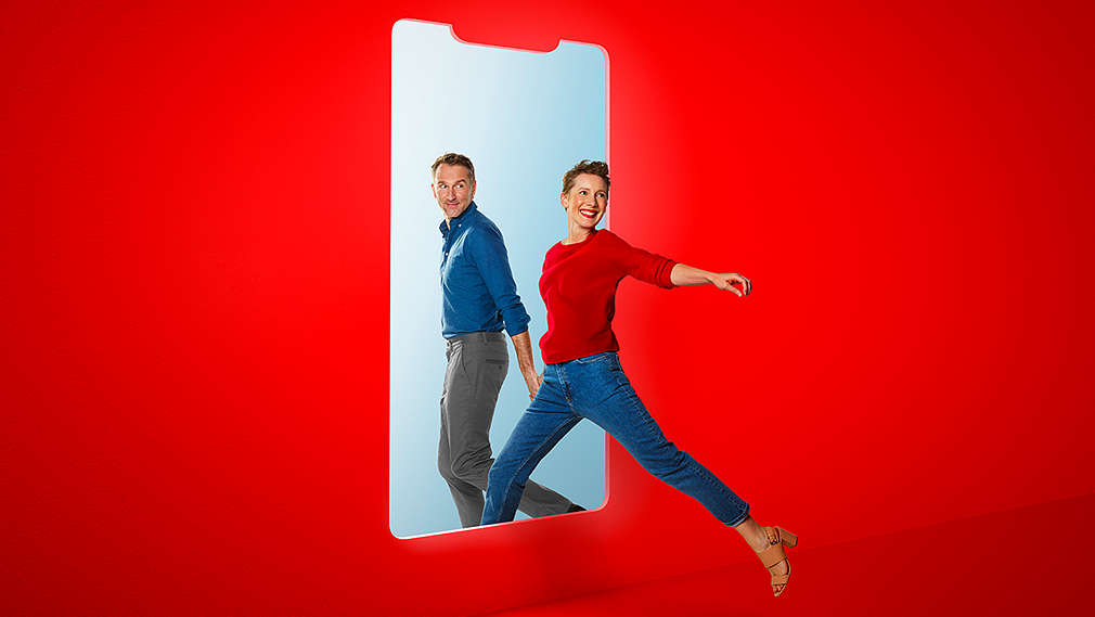 Icon eines Smartphones mit Balken eines Mobilfunknetzes