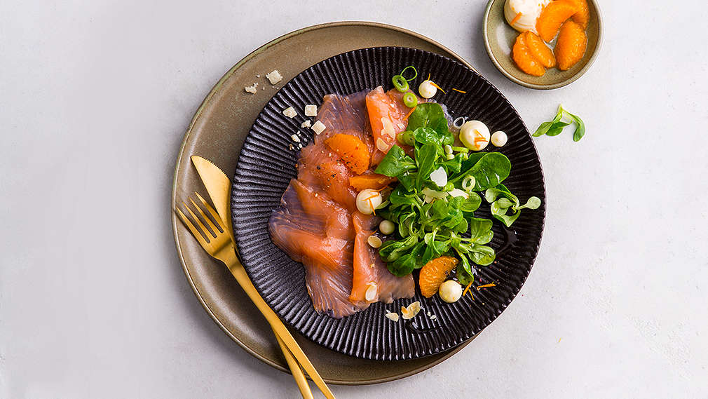 Carpacio z lososa a mandarinky