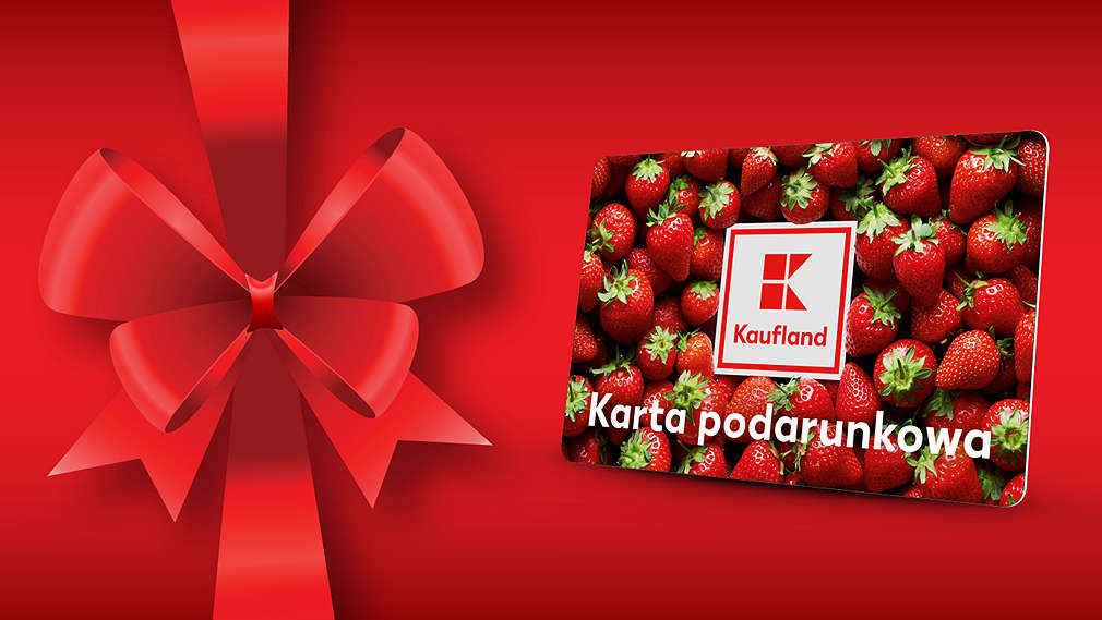 Czerwona karta podarunkowa na tle z kokardką