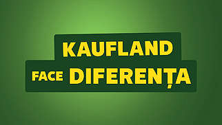 Logo: Kaufland pentru mai multă sustenabilitate; fundal verde în degrade