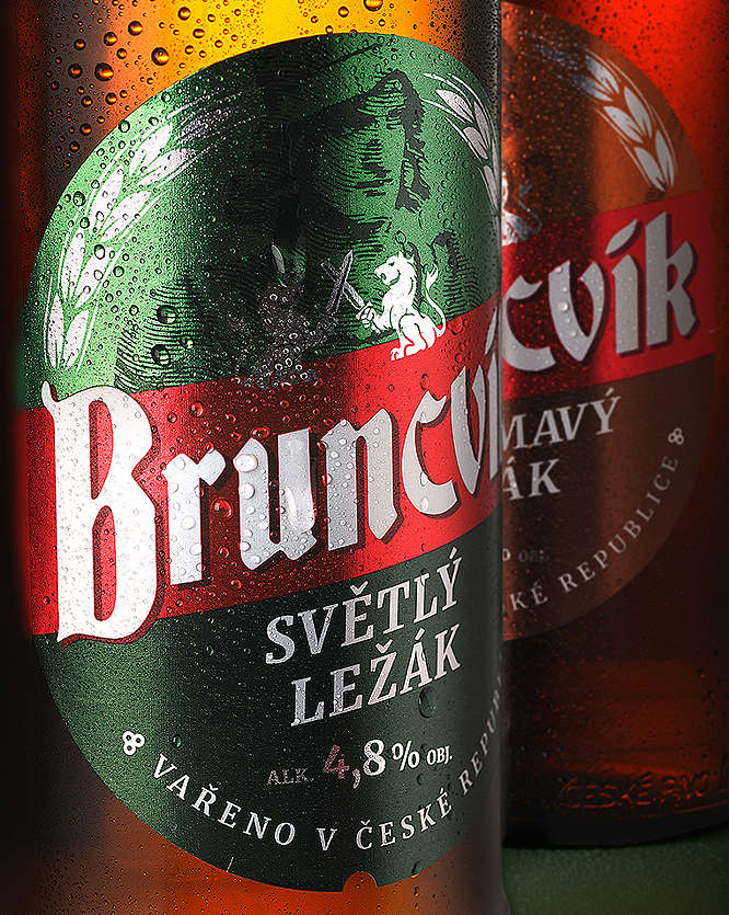 Pivo Bruncvík světlý ležák - detail lahev