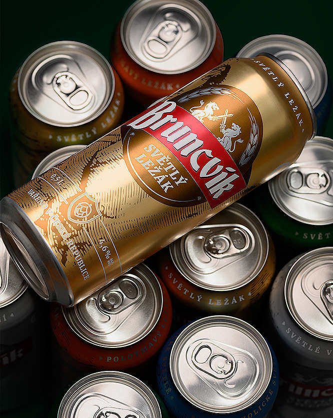 Pivo Bruncvík světlý ležák - detail plechovka