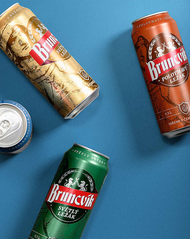 Pivo Bruncvík ležák - plechovky