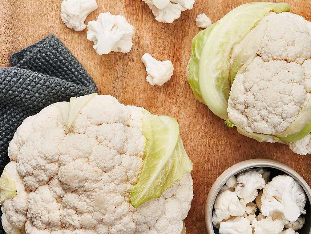 Frischer Blumenkohl in der Detailansicht