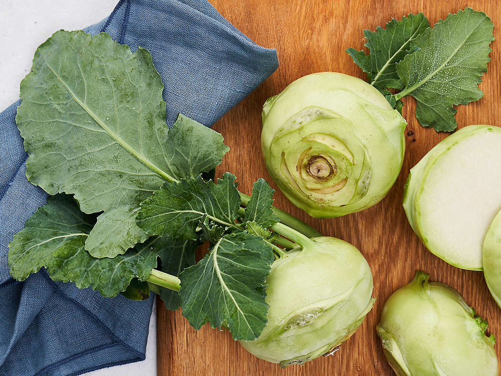 Свежая кольраби, подробный вид