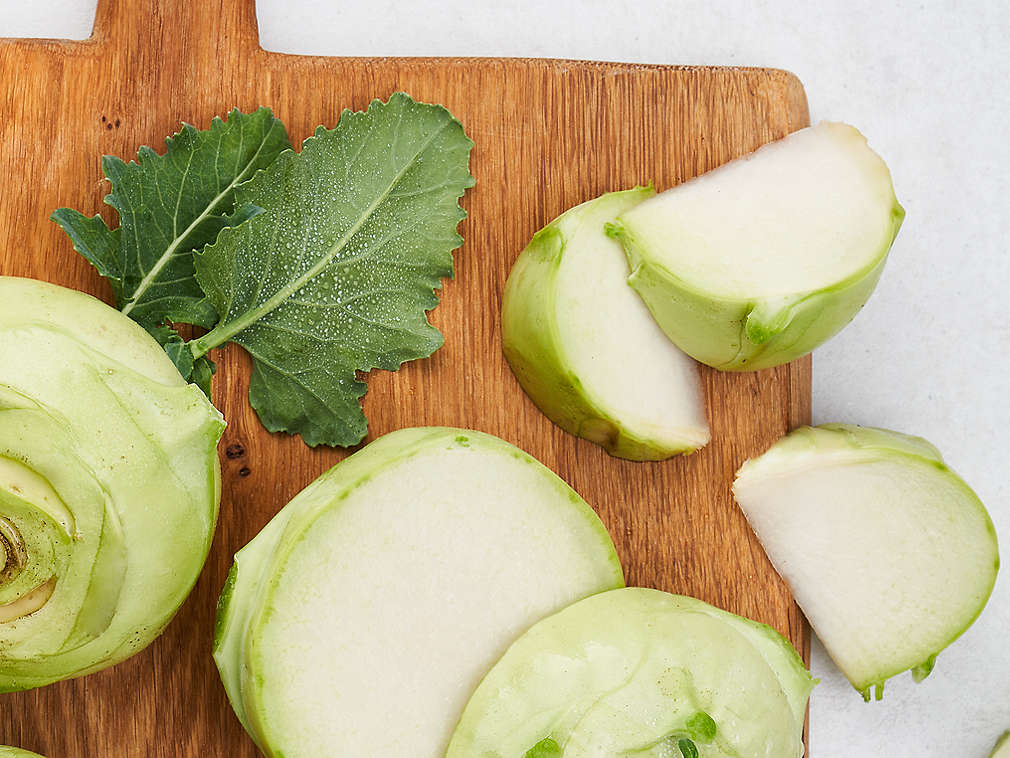 Свежая кольраби, подробный вид