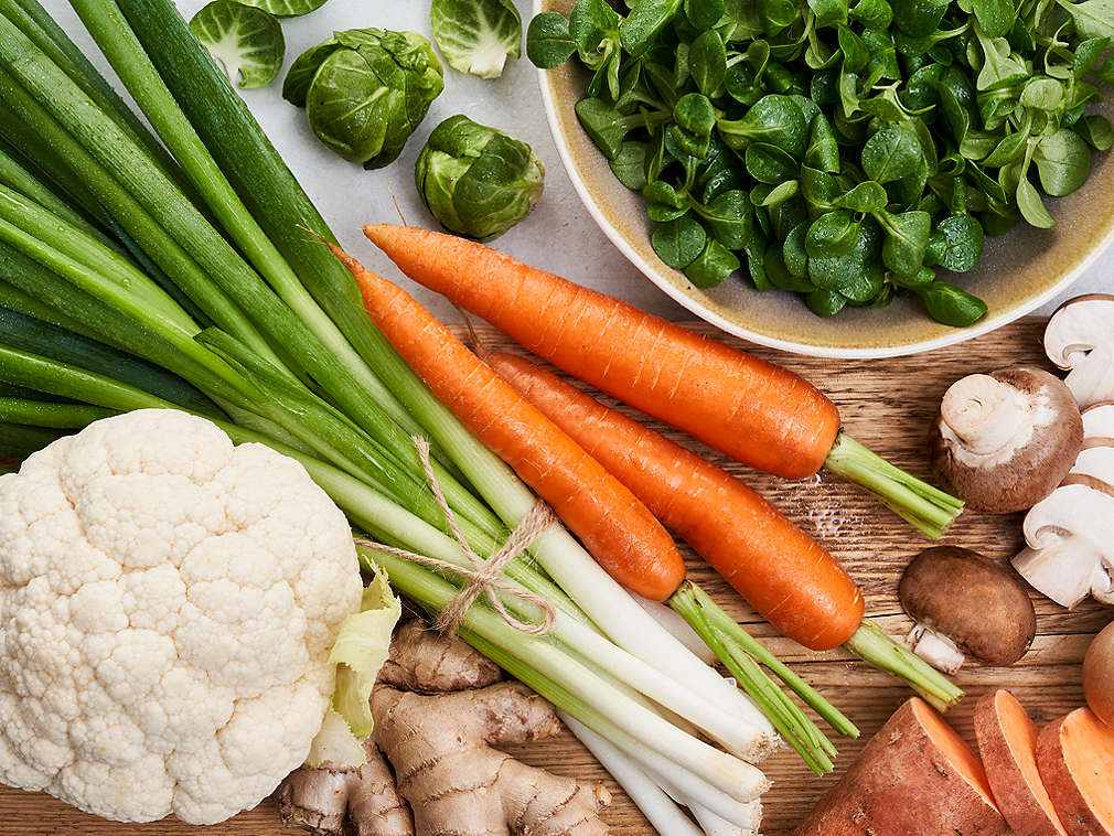 Detailansicht frischer Gemüsesorten