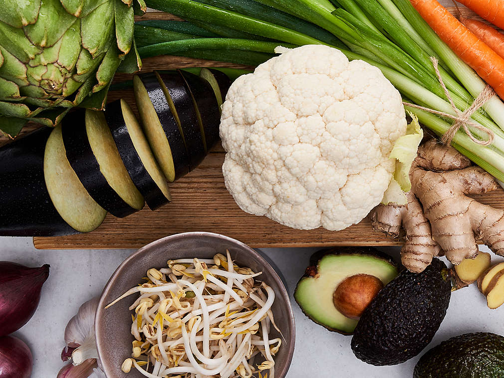 Detailansicht frischer Gemüsesorten