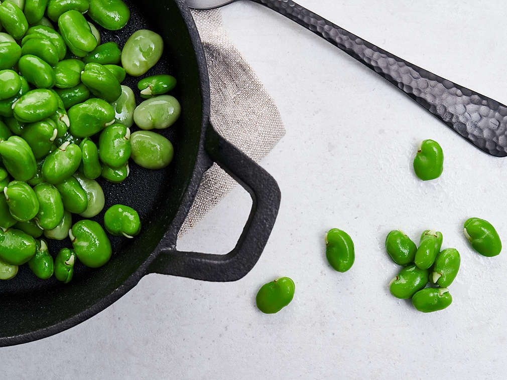 Čerstvé boby v detailním pohledu