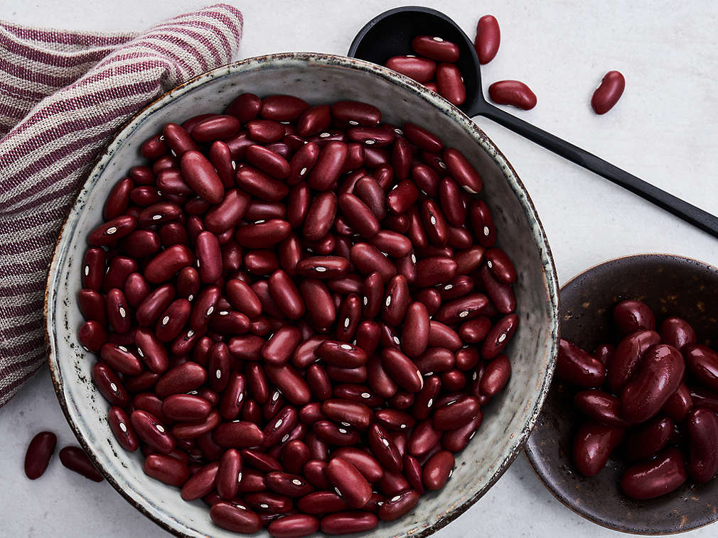 Пресен червен боб в близък план