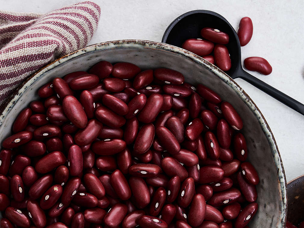 Пресен червен боб в близък план